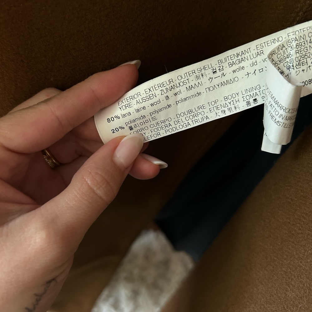 Zara Basic Camel Wool coat XS - Picture 5 of 10